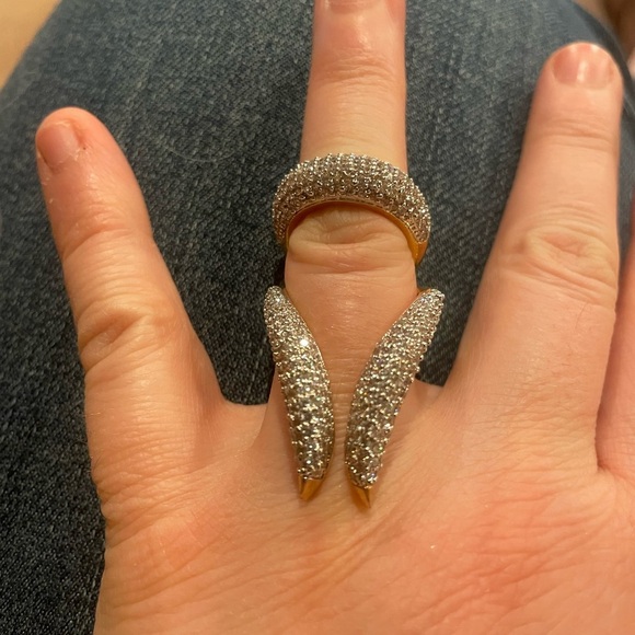 nOir Unique Silver and Gold Women's Statement ring, size 6.5 - Picture 7 of 9